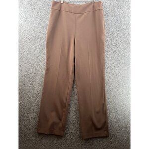 Saks Fifth Avenue Womens Brown Wide-Leg Trousers Size 12  Side Zipper